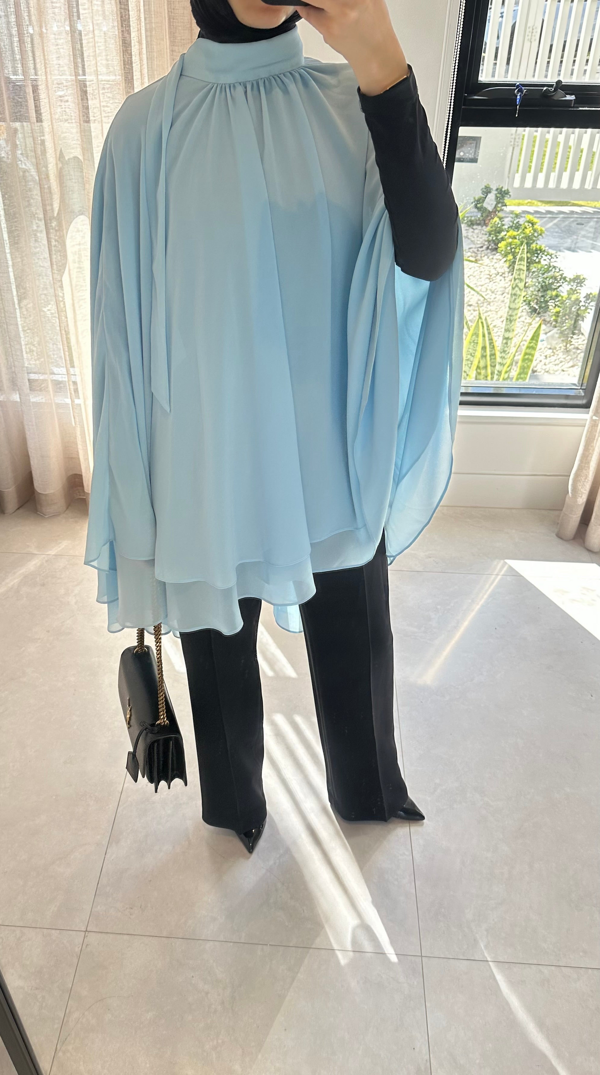 Elora Layered Blouse | Powder Blue