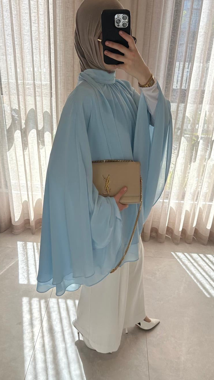 Elora Layered Blouse | Powder Blue